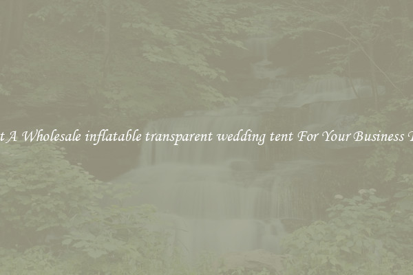 Get A Wholesale inflatable transparent wedding tent For Your Business Trip