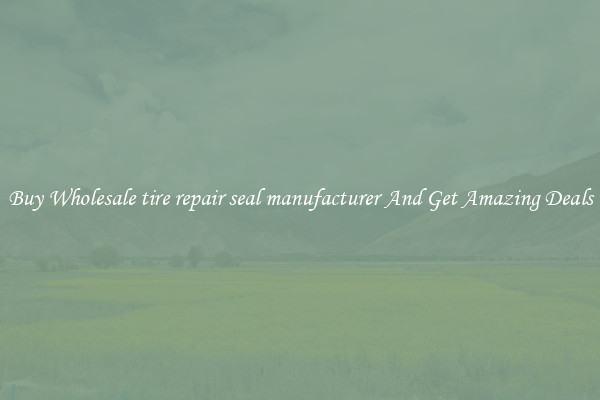 Buy Wholesale tire repair seal manufacturer And Get Amazing Deals
