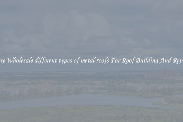 Buy Wholesale different types of metal roofs For Roof Building And Repair