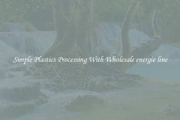 Simple Plastics Processing With Wholesale energie line