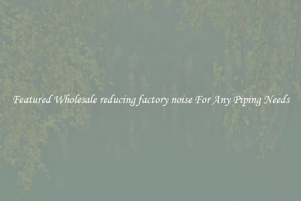 Featured Wholesale reducing factory noise For Any Piping Needs