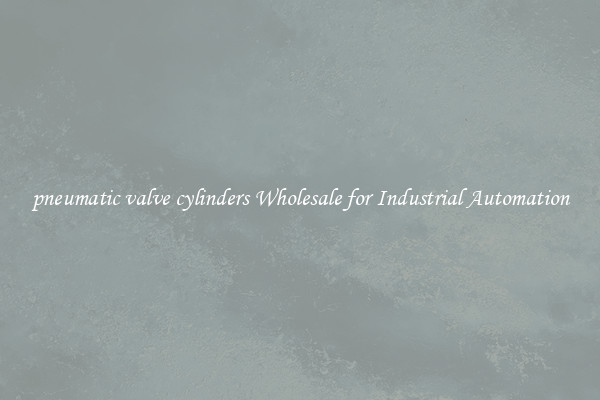  pneumatic valve cylinders Wholesale for Industrial Automation 