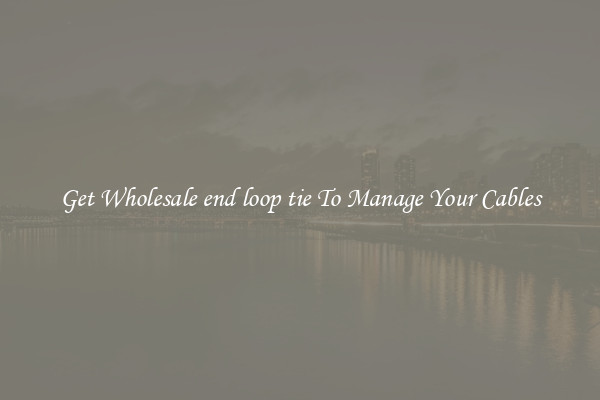 Get Wholesale end loop tie To Manage Your Cables